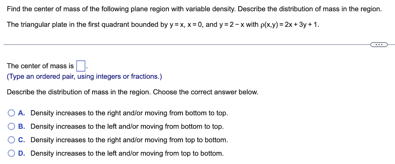 solved-find-the-center-of-mass-of-the-following-plane-region-chegg