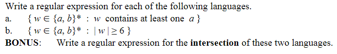 Solved Write a regular expression for each of the following | Chegg.com