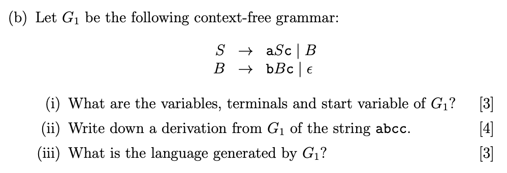 Solved (b) Let G1 Be The Following Context-free Grammar: | Chegg.com