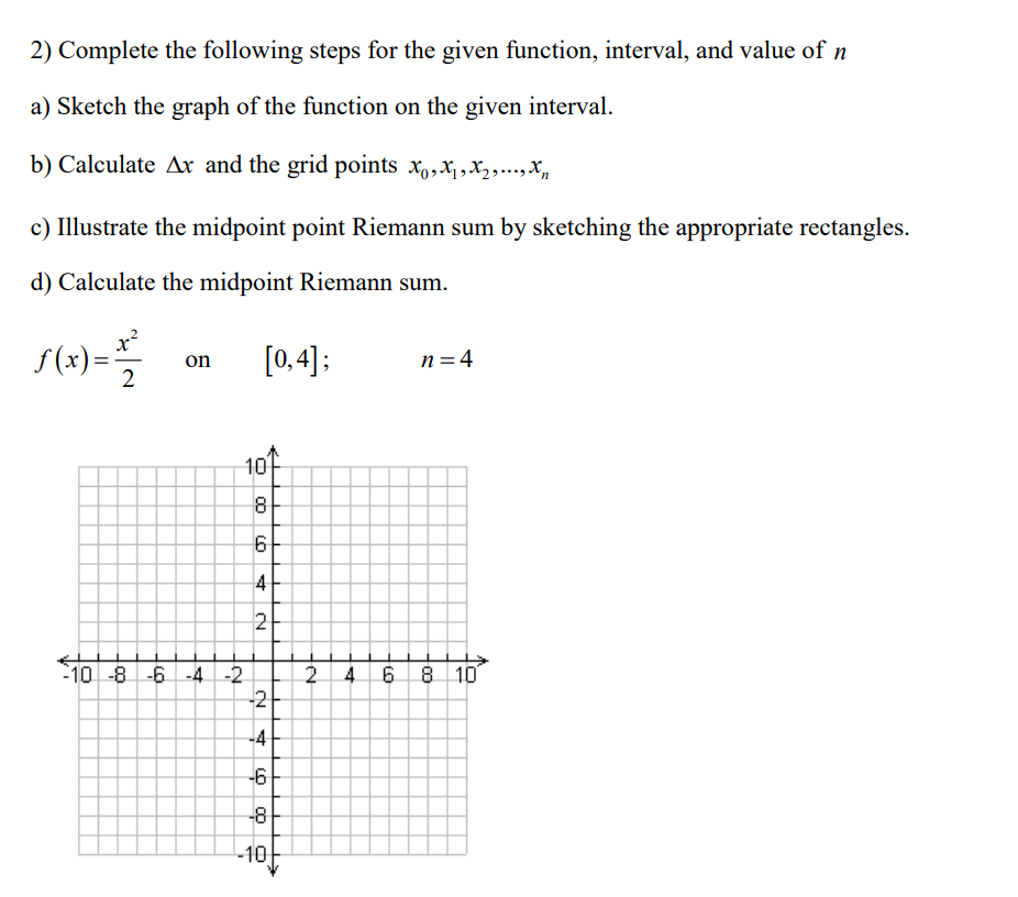Solved 1) Complete the following steps for the given | Chegg.com