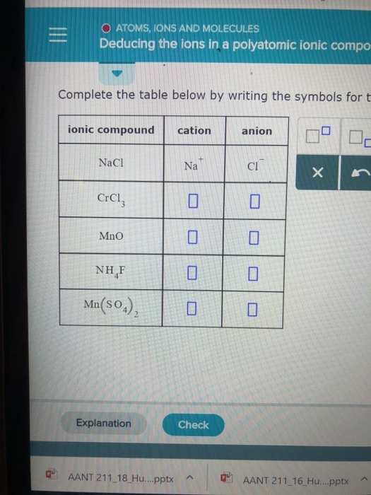 Solved O Atoms Ions And Molecules Deducing The Ions In A 6942