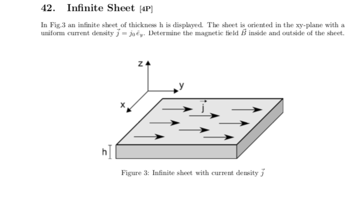 Solved 42. Infinite Sheet [4P] In Fig.3 an infinite sheet of | Chegg.com