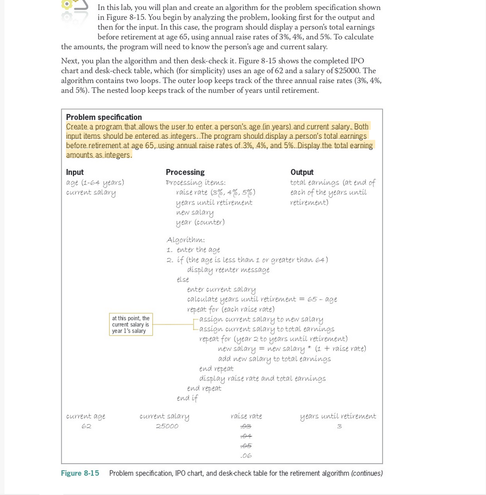 Solved 's In this lab, you will plan and create an algorithm | Chegg.com