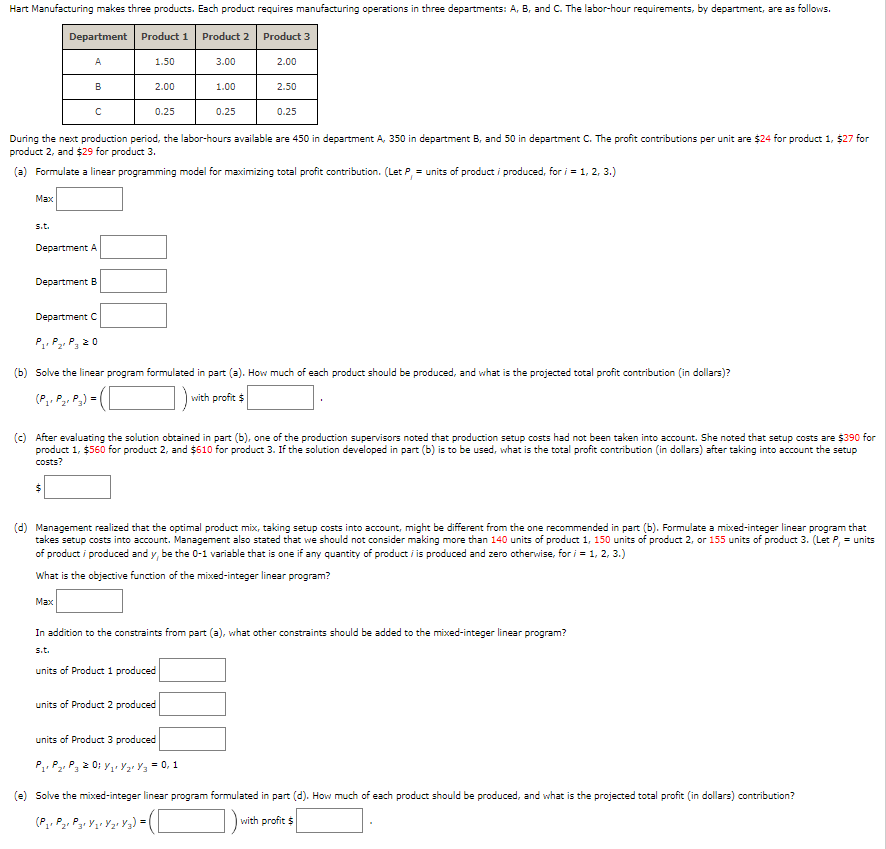 Solved product 2 , and $29 for product 3 . (a) Formulate a | Chegg.com