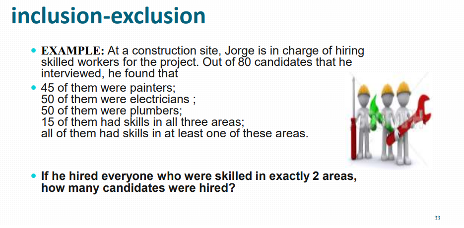  Solved Inclusion exclusion EXAMPLE At A Construction