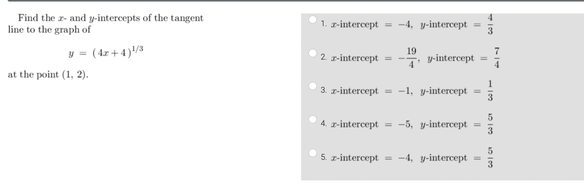 Solved Find the x - and y-intercepts of the tangent line to | Chegg.com