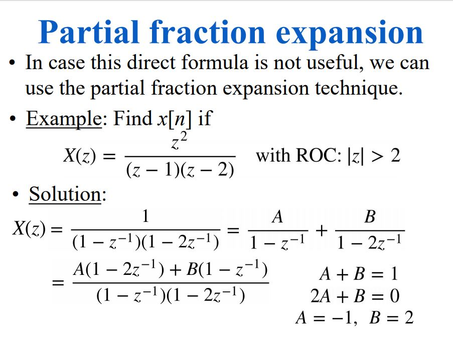 solved problems partial fraction