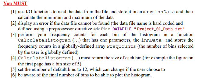 Solved Phase II: Reading Data and Calculating the Histogram | Chegg.com