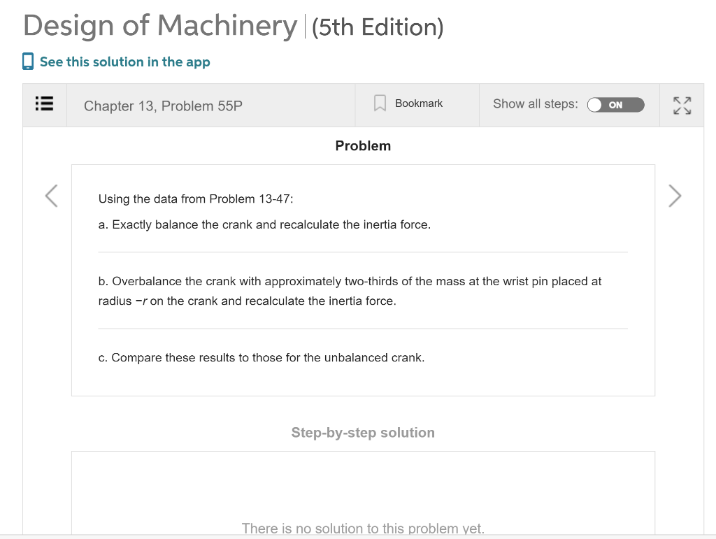 Solved Design Of Machinery 5th Edition See This Solution Chegg Com   Php9h71f3