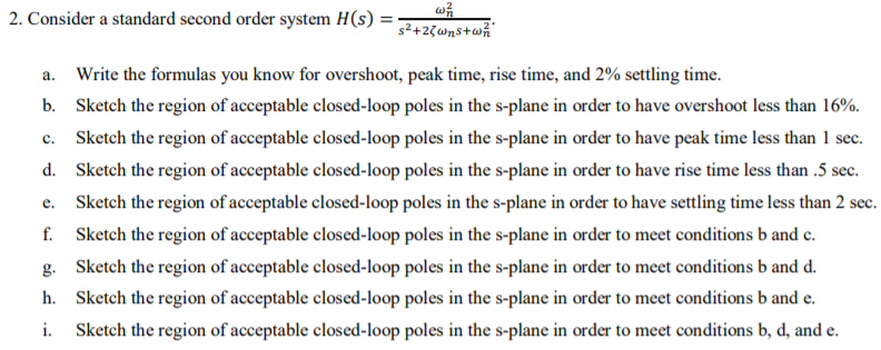 Solved 2 Consider A Standard Second Order System H S S2 Chegg Com