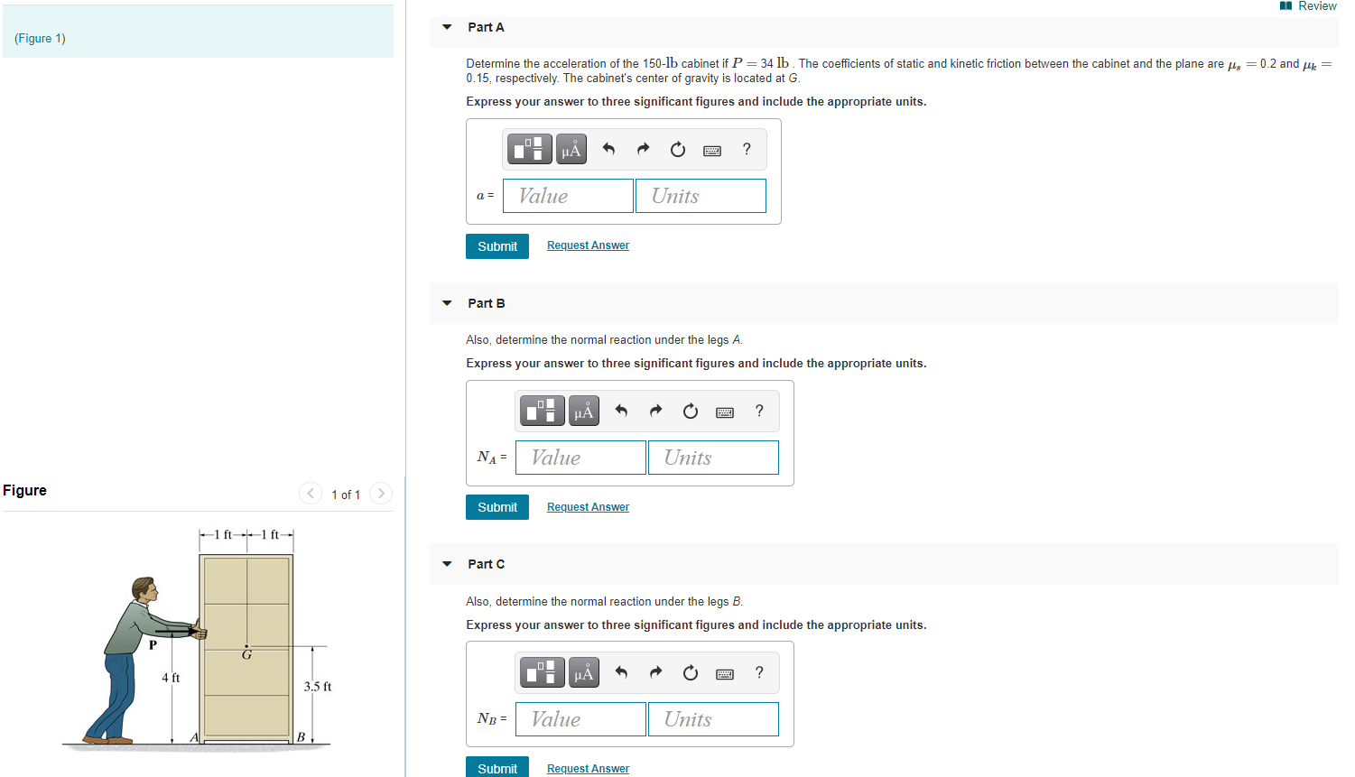 Solved Review Part A (Figure 1) Determine the acceleration | Chegg.com