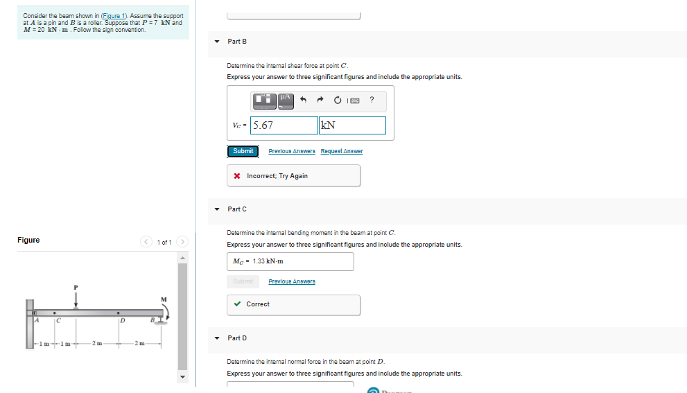 Solved Consider The Beam Shown In Figure 1). Assume The | Chegg.com