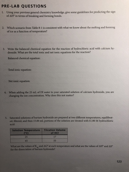 Solved PRE-LAB QUESTIONS 1. Using Your Previous General | Chegg.com