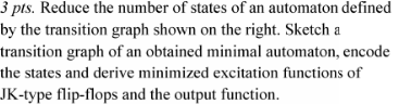 Solved 3 pts. Reduce the number of states of an automaton | Chegg.com