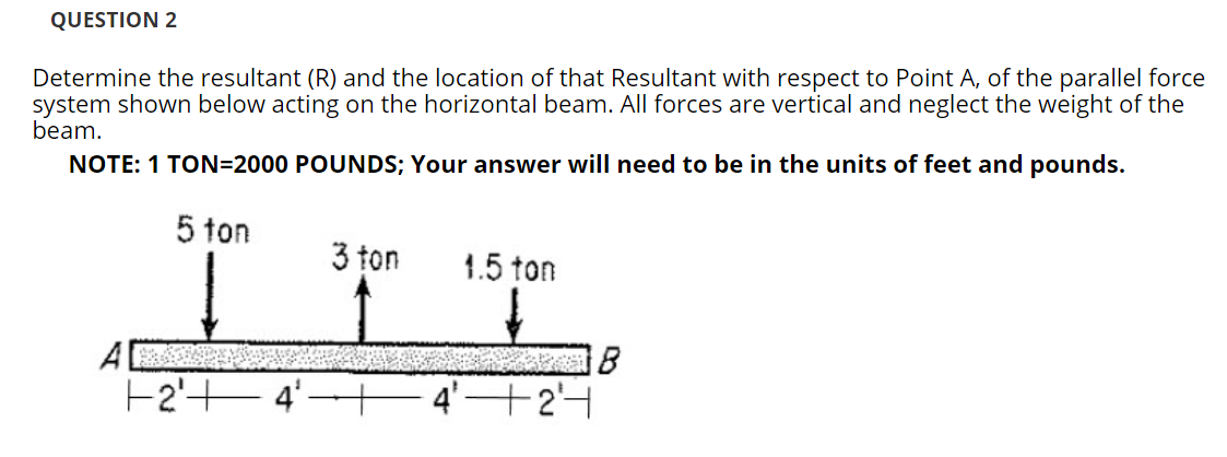 Solved QUESTION 2 Determine the resultant R and the Chegg