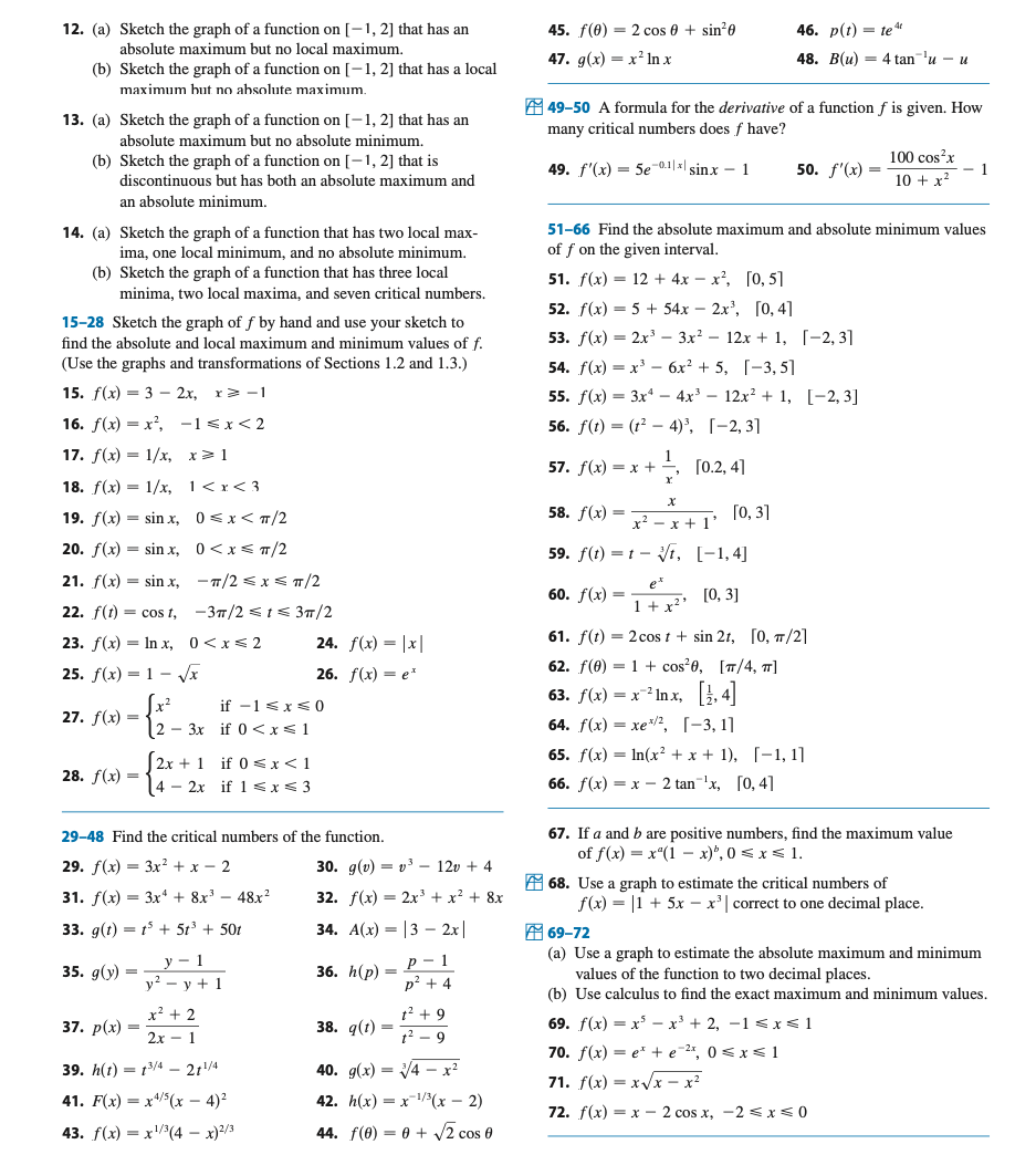 Solved 12. (a) Sketch the graph of a function on [-1, 2] | Chegg.com