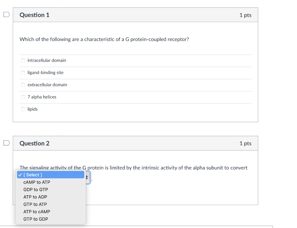 Solved Question 1 1 pts Which of the following are a | Chegg.com