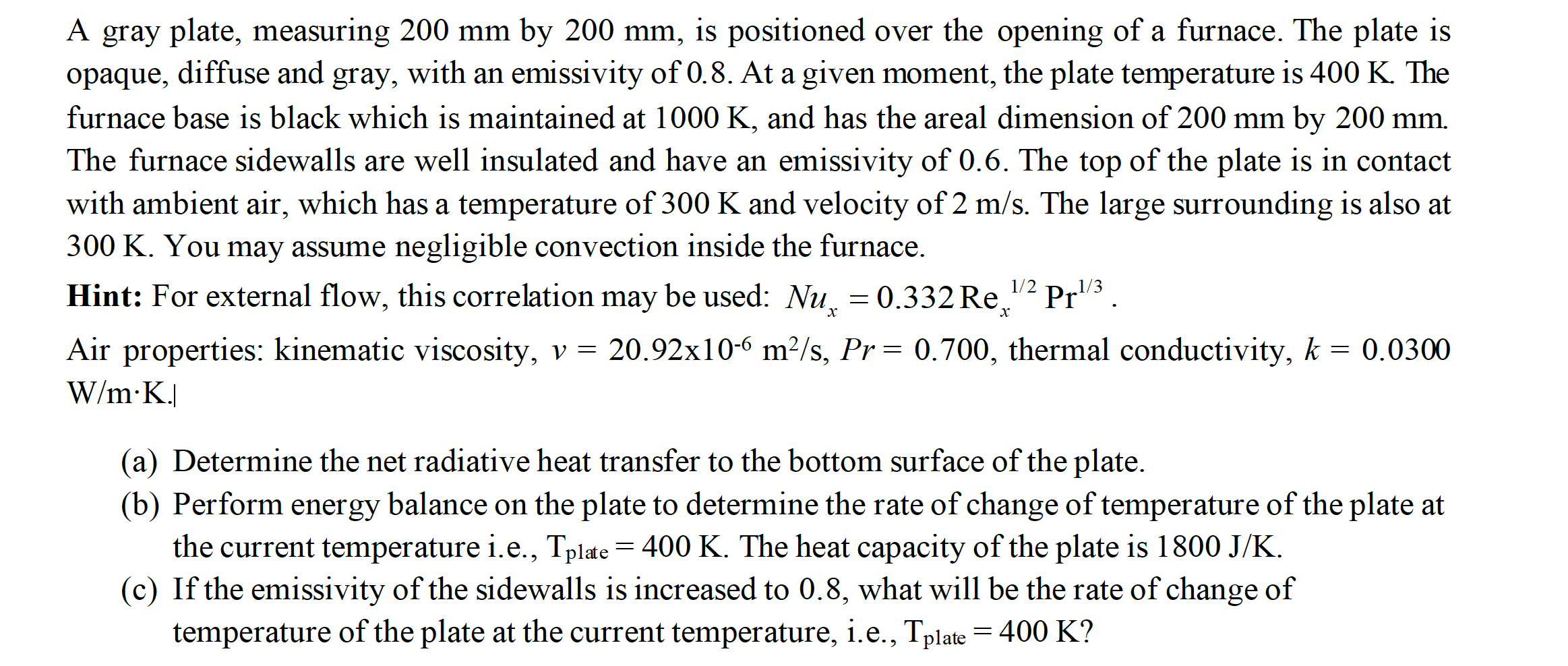 Solved A gray plate, measuring 200 mm by 200 mm, is | Chegg.com