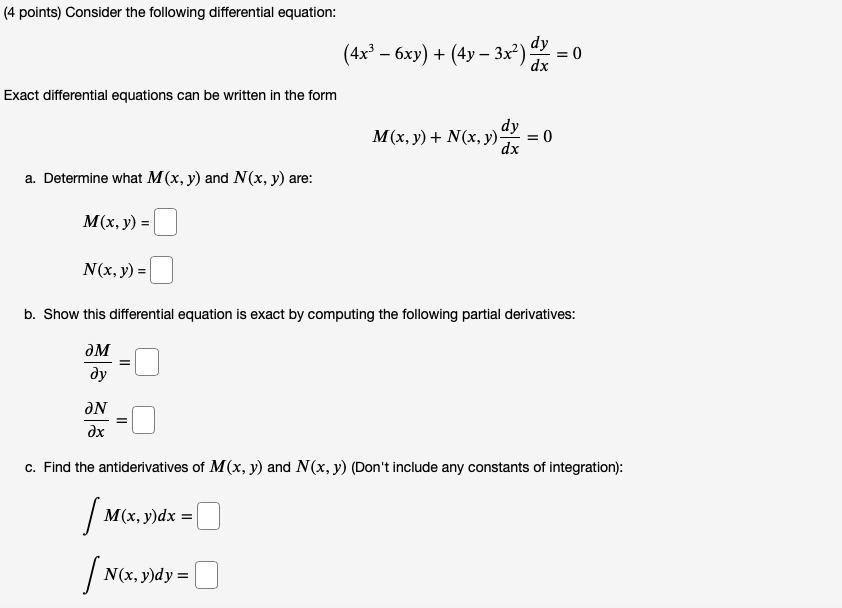 Solved (4 points) Consider the following differential | Chegg.com