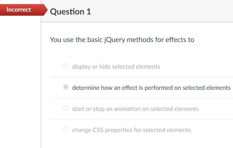 Solved You use the basic jQuery methods for effects to 