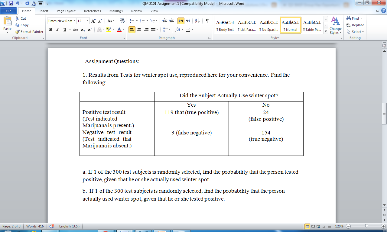 Solved QM 2101 Assignment 1 [Compatibility Mode] - Microsoft | Chegg.com