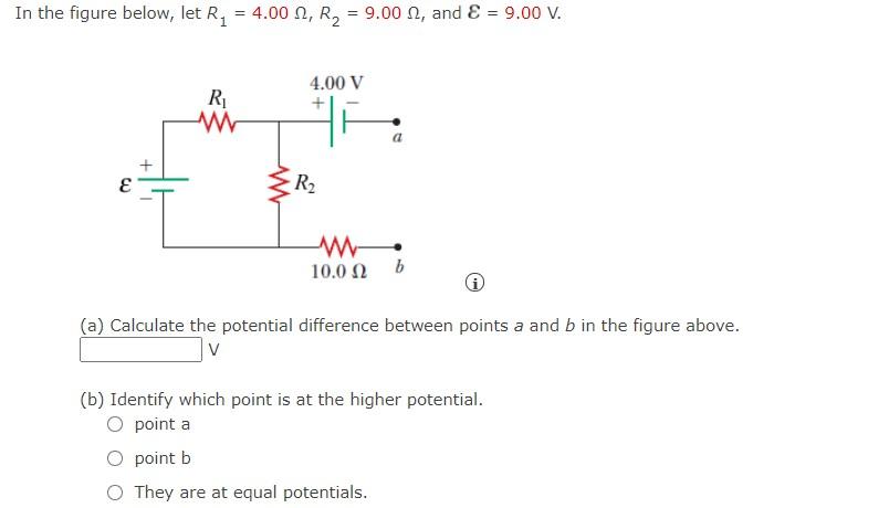 Solved In the figure below, let R1 = 4.00 Ω, R2 = 9.00 Ω, | Chegg.com