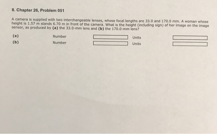 Solved 8. Chapter 26, Problem 051 A camera is supplied with | Chegg.com