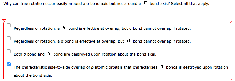 Solved why can free rotation occur easily around a ơ bond | Chegg.com