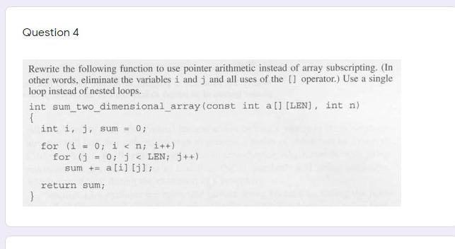 Solved C Programming Question 4 Rewrite The Following Fun