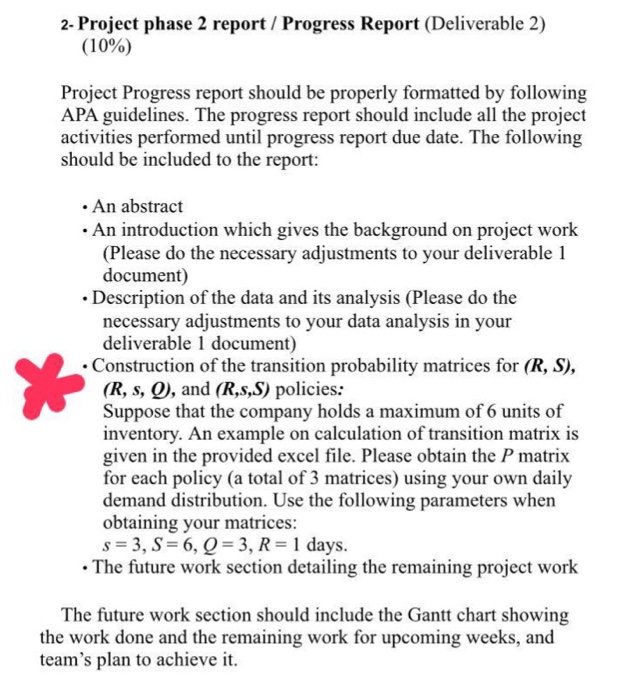 2- Project phase 2 report / Progress Report | Chegg.com