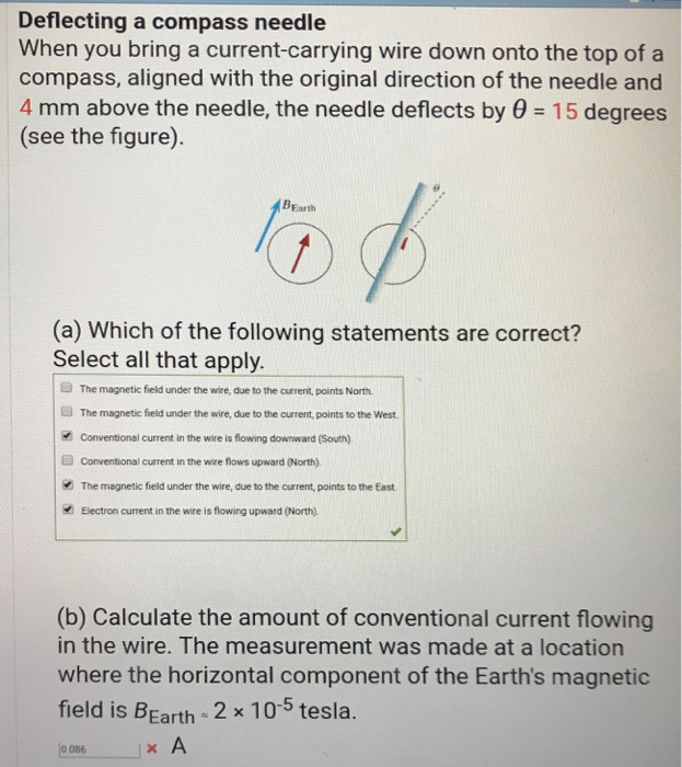 Solved Deflecting a compass needle When you bring a