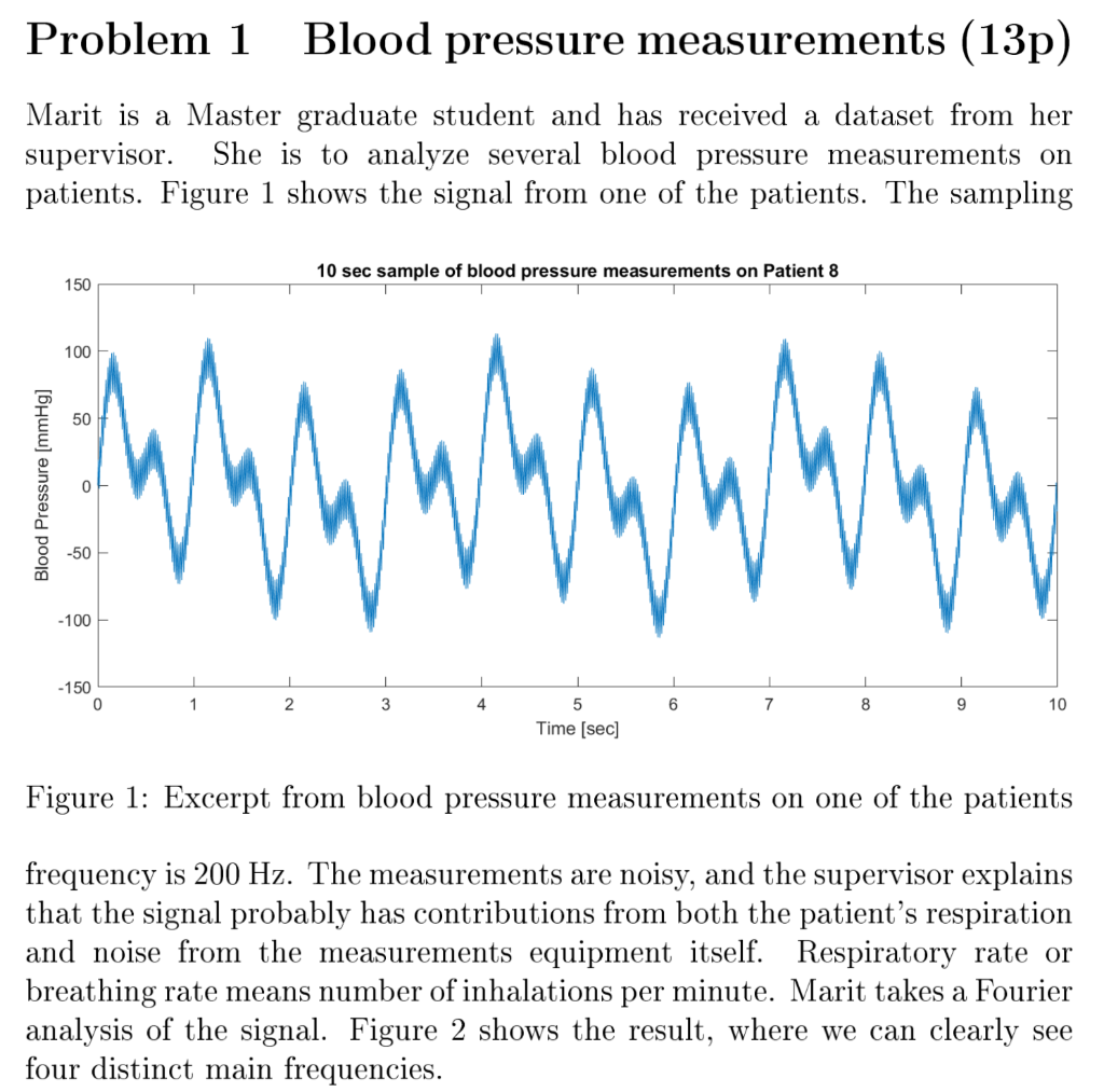 Problem 1 Blood Pressure Measurements 13p Marit Chegg Com