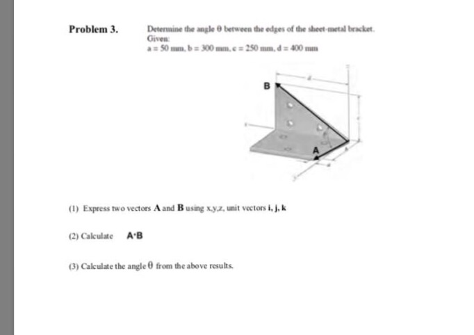 Solved Determine the angle theta between the edges of the | Chegg.com