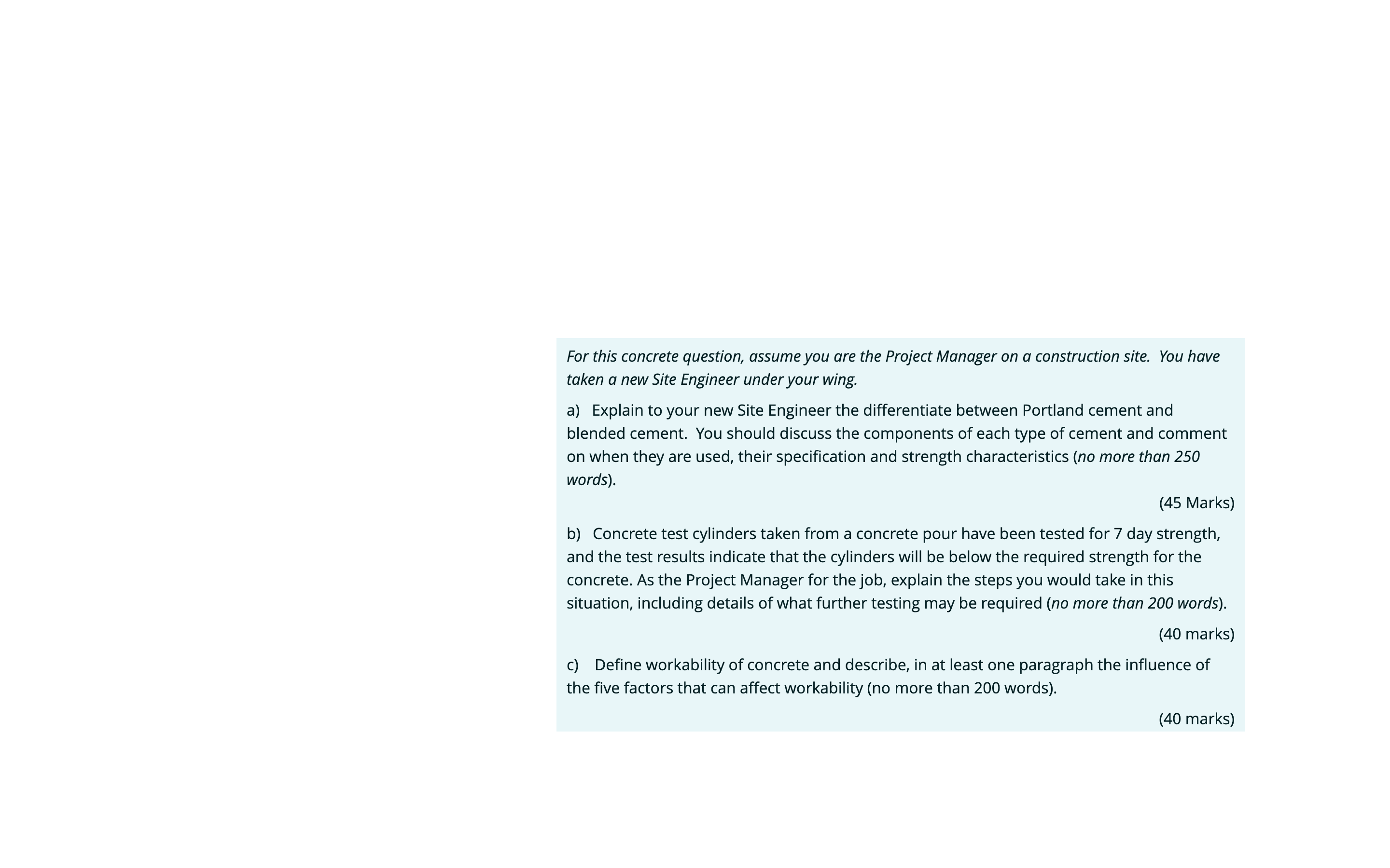 Solved For this concrete question, assume you are the