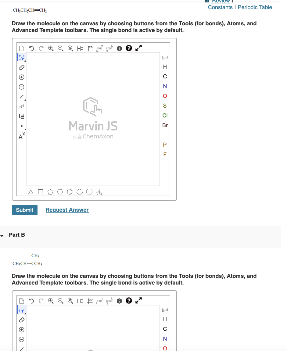 Solved Constants I Draw the molecule on the canvas by | Chegg.com