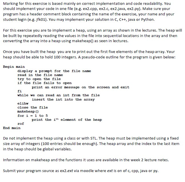 Solved Marking for this exercise is based mainly on correct | Chegg.com
