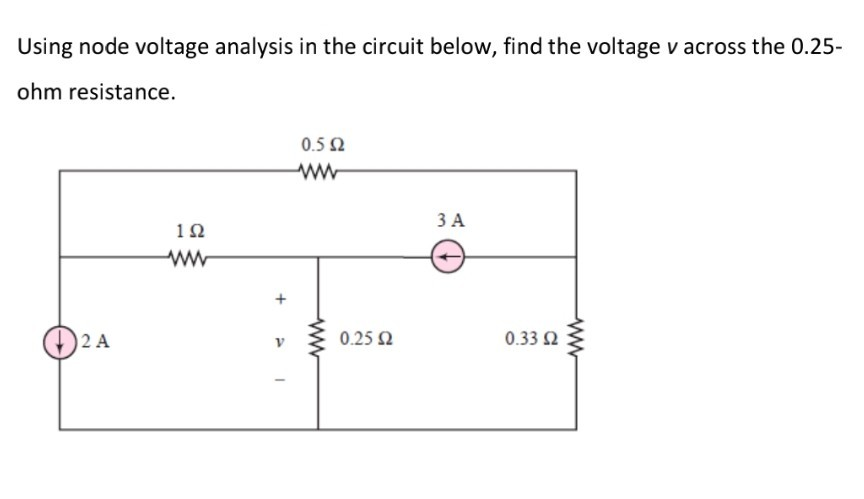 Solved Using node voltage analysis in the circuit below, | Chegg.com