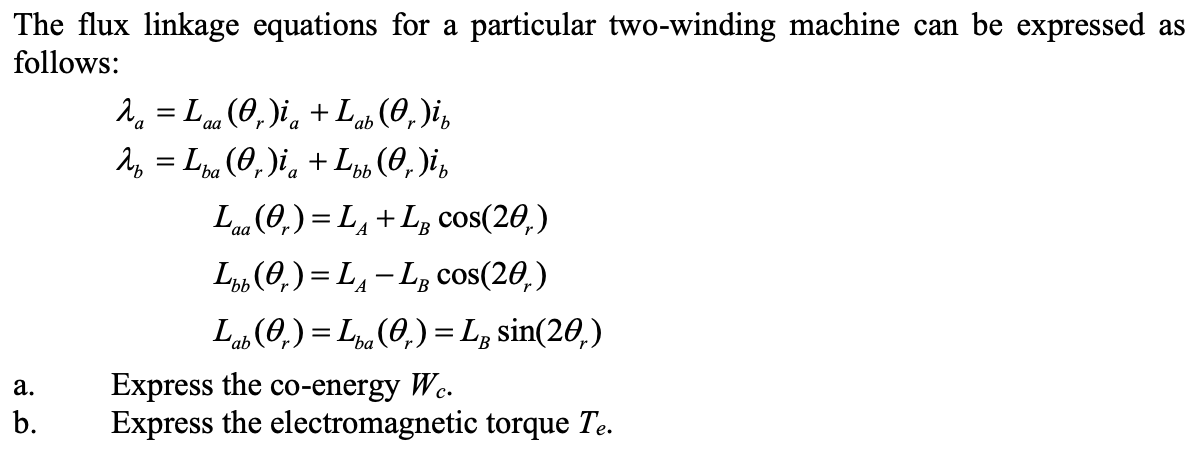 solved-the-flux-linkage-equations-for-a-particular-chegg