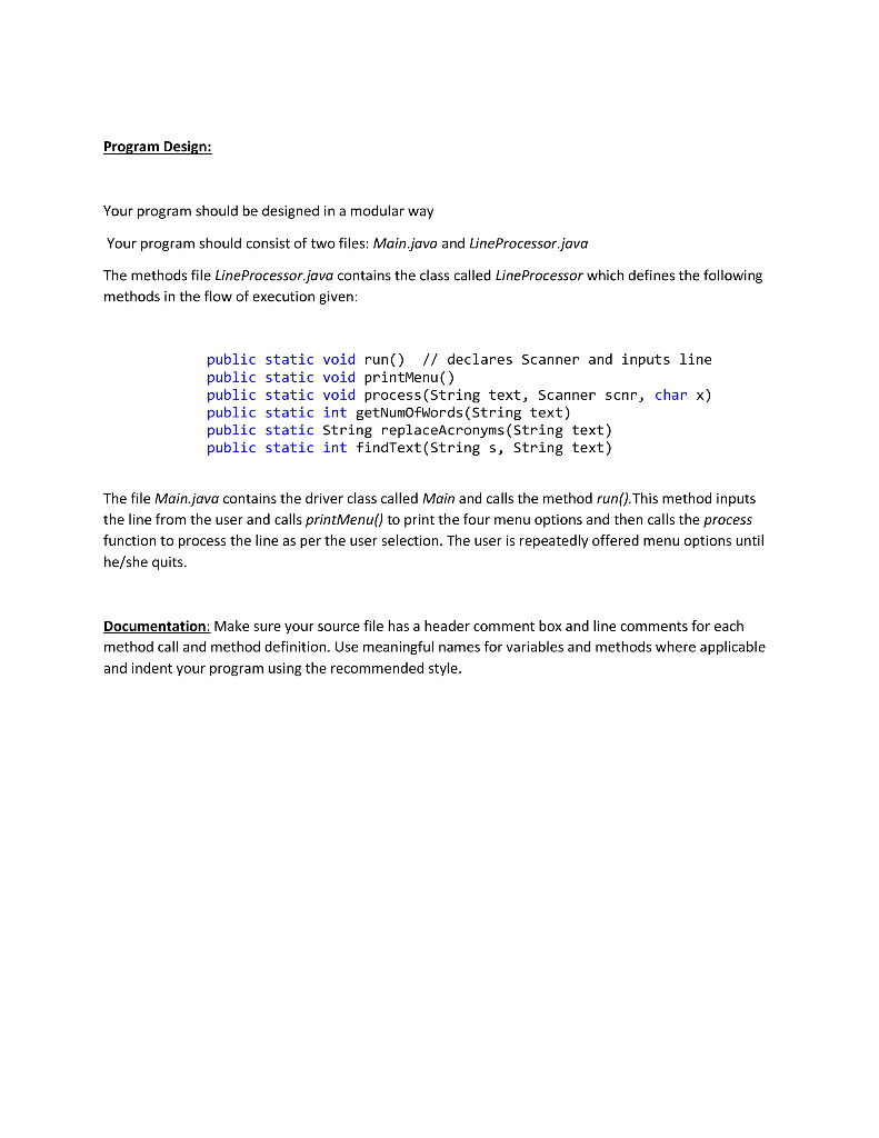 Solved Write a modular menu driven program that process a | Chegg.com