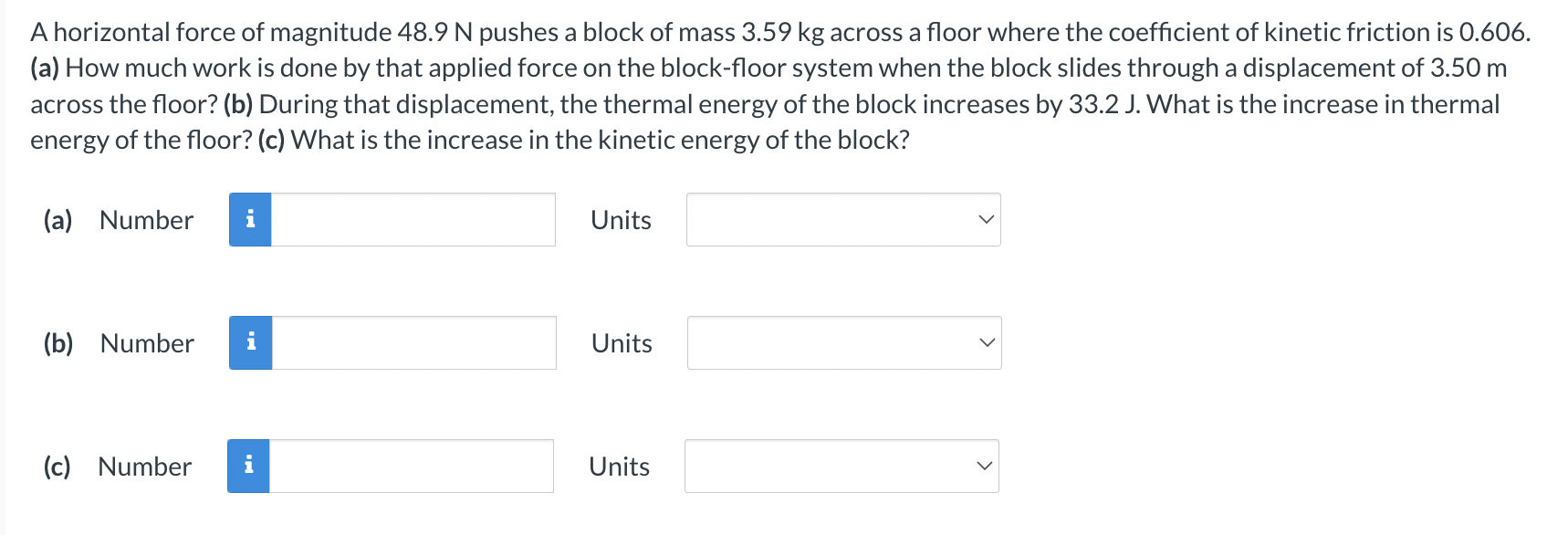 Solved A Horizontal Force Of Magnitude 48.9 N Pushes A Block | Chegg.com