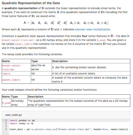 Solved Quadratic Representation of the Data A quadratic | Chegg.com