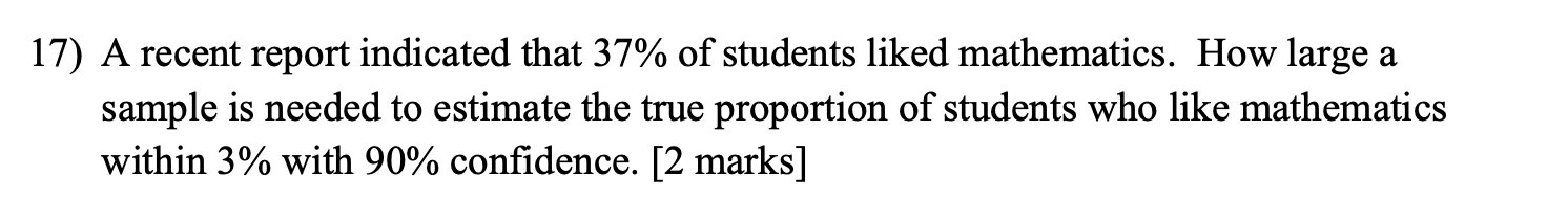Solved 17) A recent report indicated that 37% of students | Chegg.com