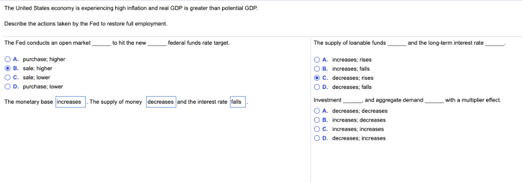 Solved The United States economy is experiencing high | Chegg.com