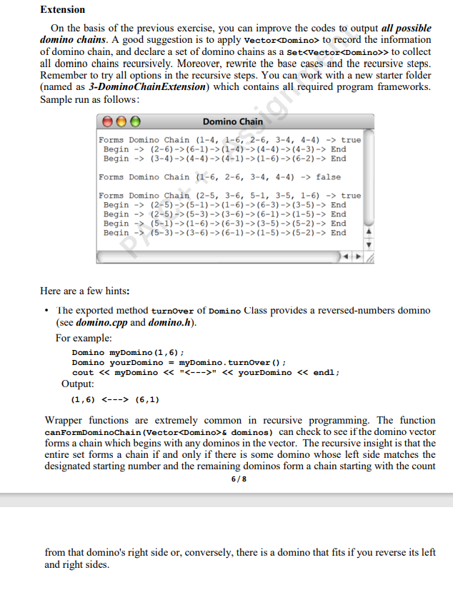 Solved Problem 3 Domino Chain The game of dominos is played | Chegg.com