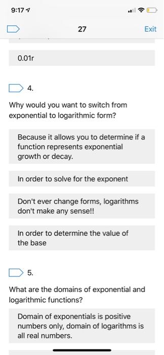 Solved 9:16 7 7 Exit 1 Which statement is true for | Chegg.com