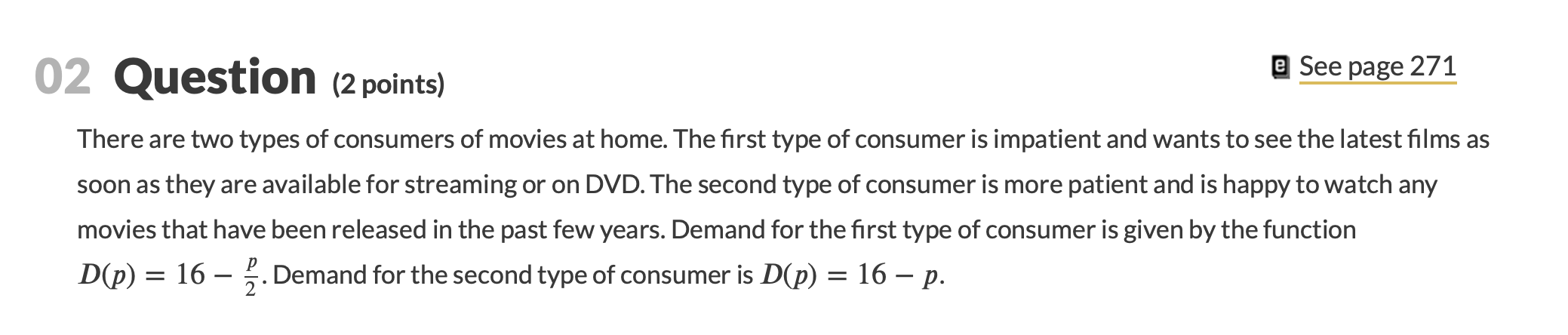 Solved 02 Question (2 points) @ See page 271 There are two | Chegg.com