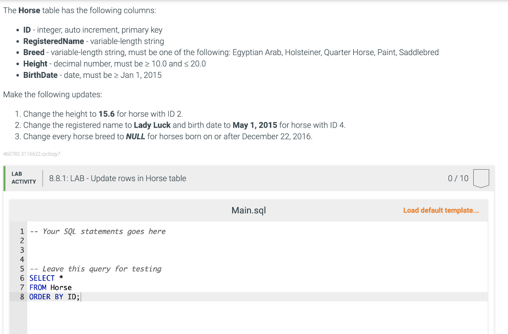 Solved 1. Inheritance I: Horses The following chart gives an