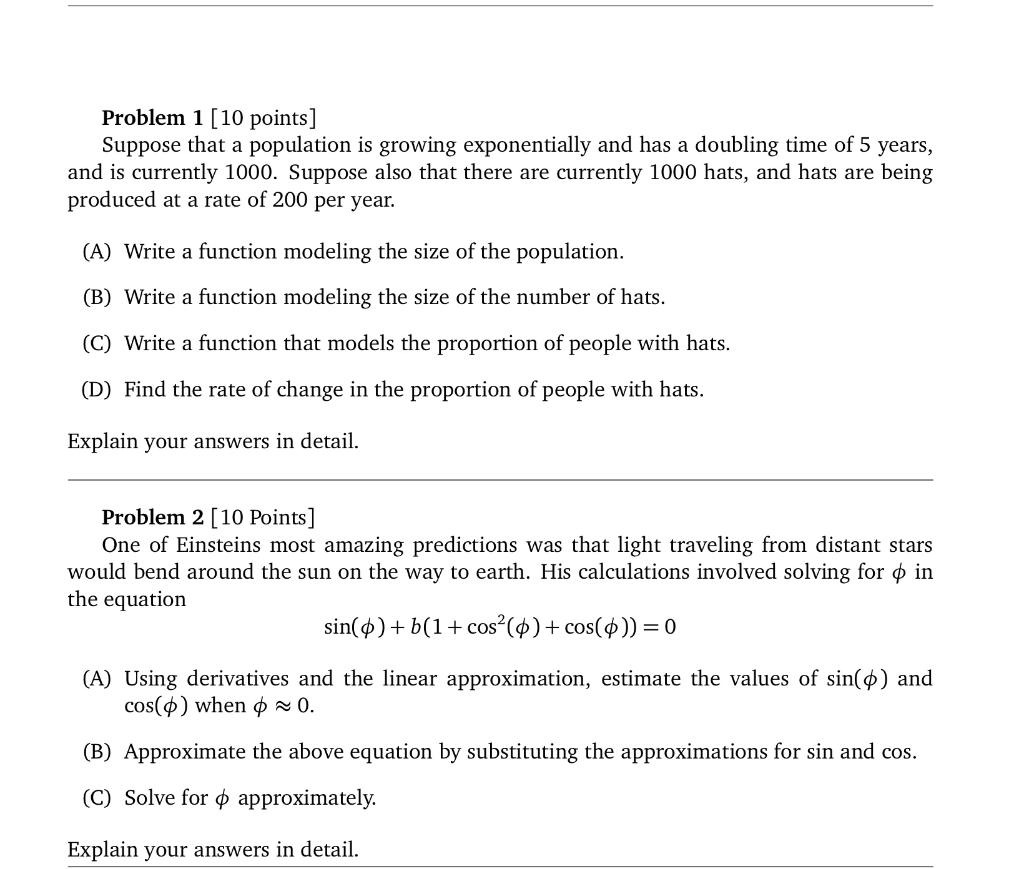 Solved Problem 1 [10 points] Suppose that a population is | Chegg.com