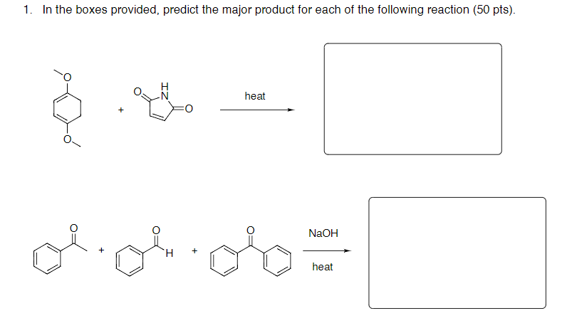 Solved In the boxes provided, predict the major product for | Chegg.com