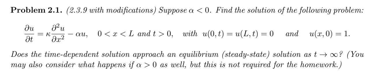 Solved Problem 2.1. (2.3.9 with modifications) Suppose α